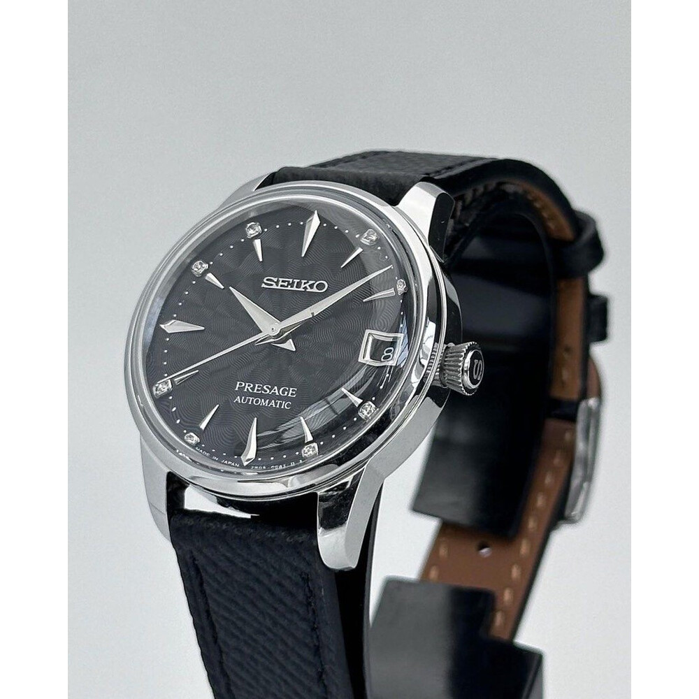 Custom Seiko Mod Black Sakura Diamond Presage 33mm